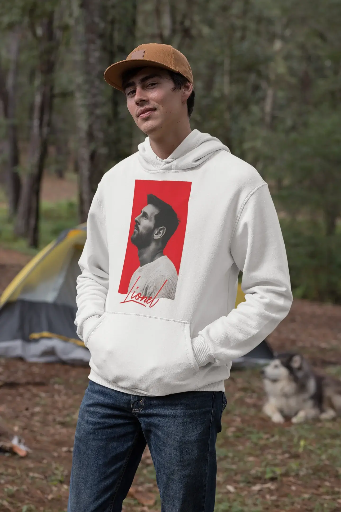Leo Messi Hoodie showing some iconic images related to the football player